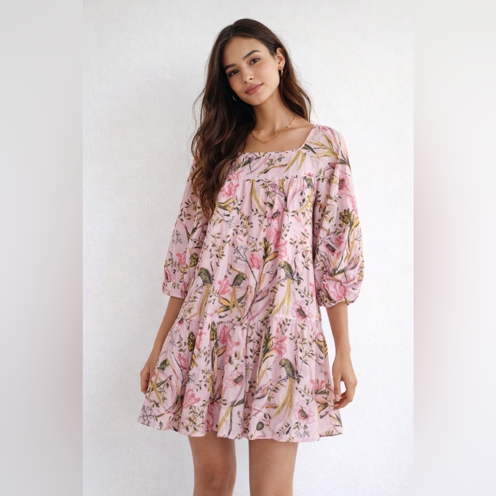 Happy x Nature Pink Floral Luna Dress Sz. M NWT